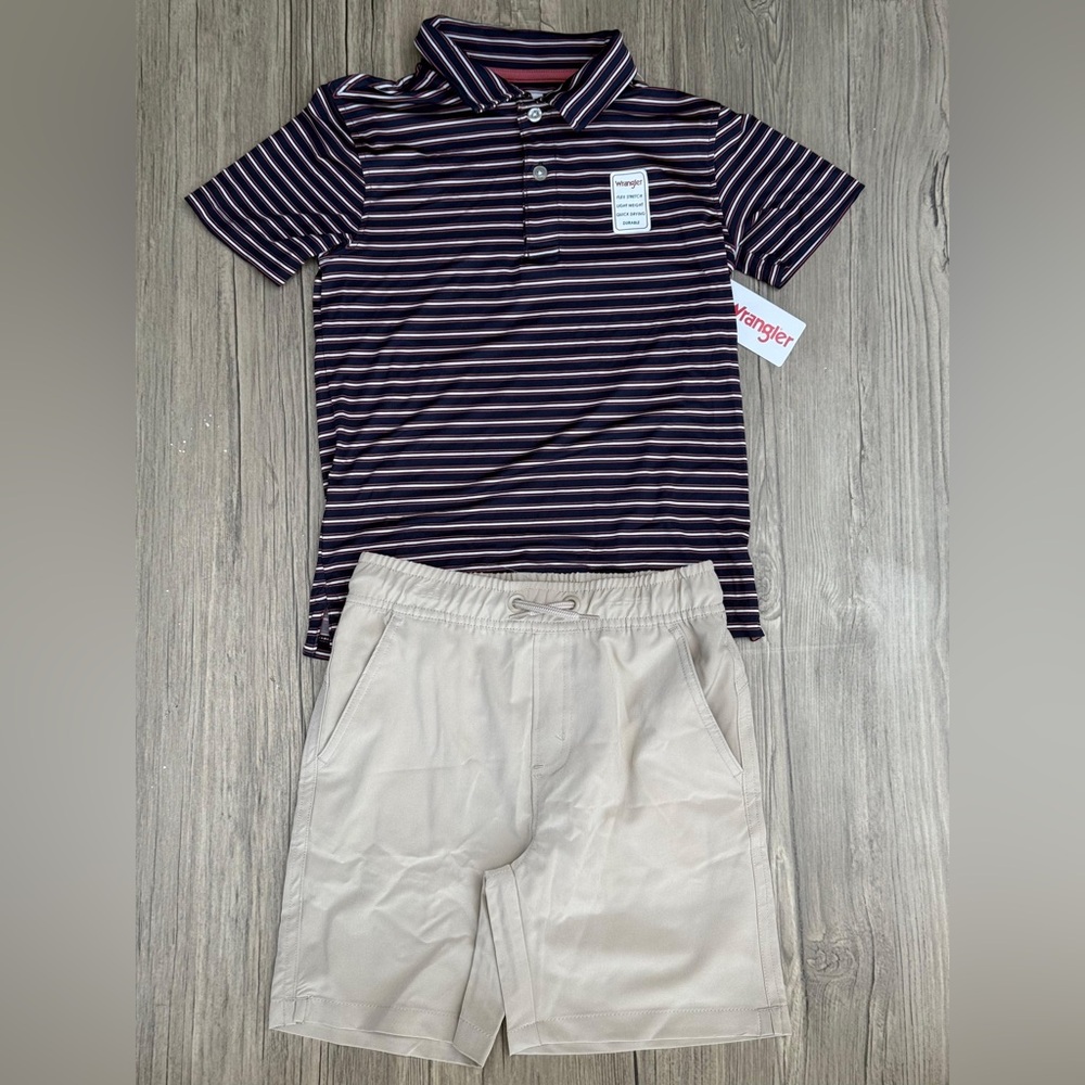Wrangler Beige Men's Flat Front Shorts